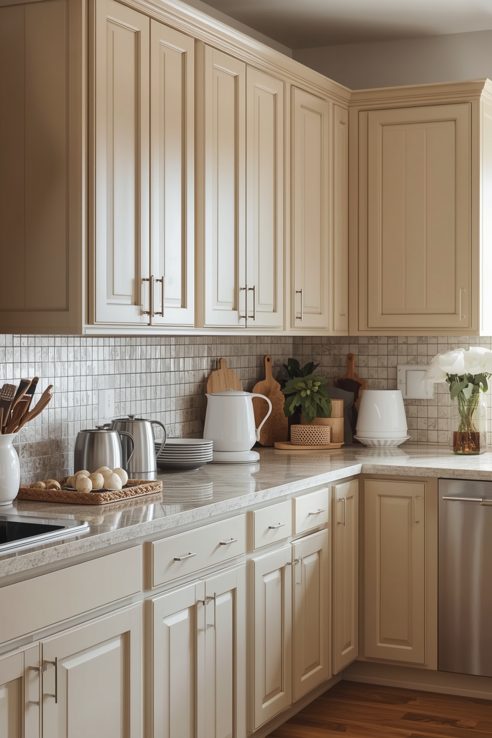 Adaptable Beige Kitchen Cabinet Layouts