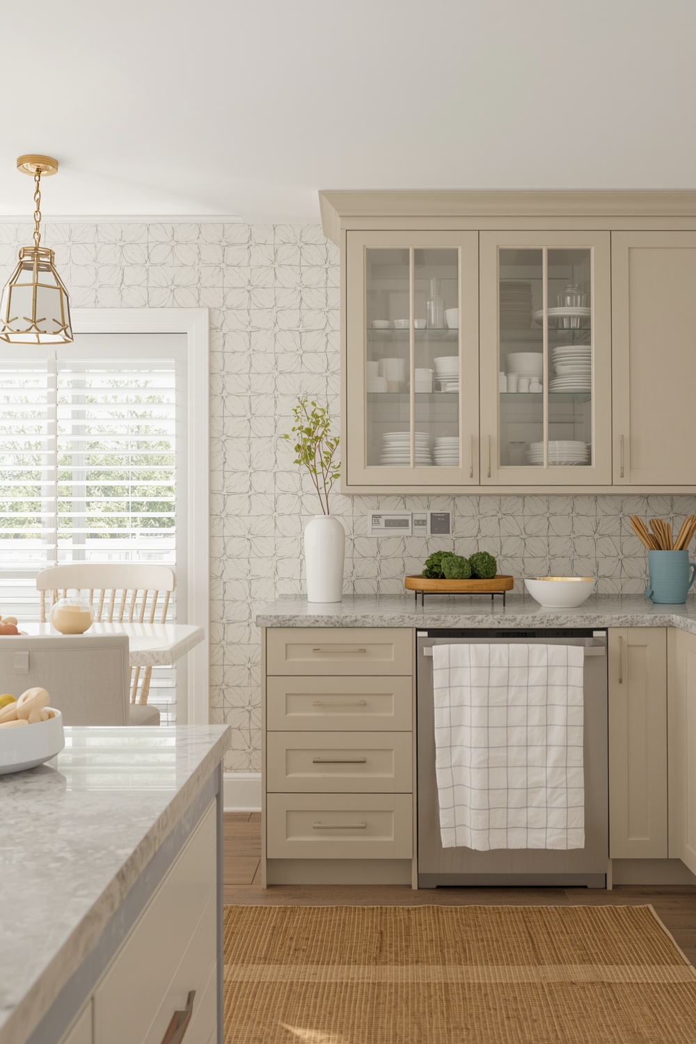 Beige Cabinets for a Family-Friendly Kitchen