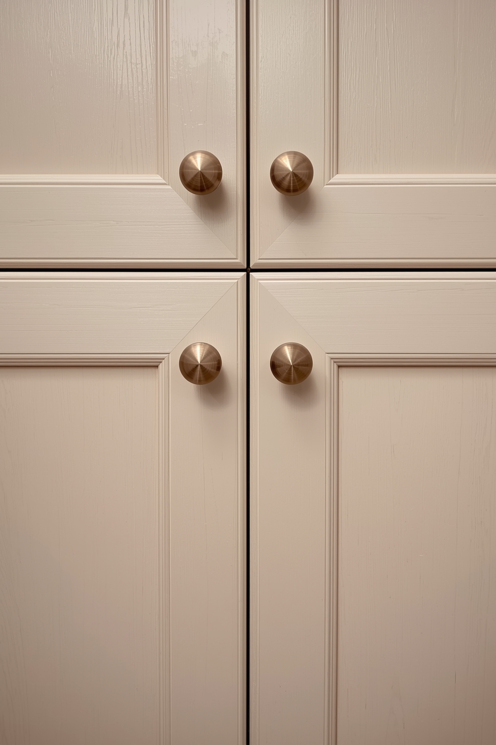 Beige Cabinets with Circular Knob Details