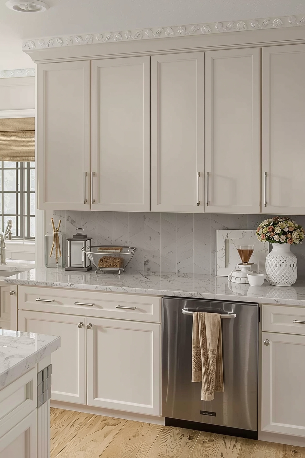 Beige Cabinets with Composite Countertop Options