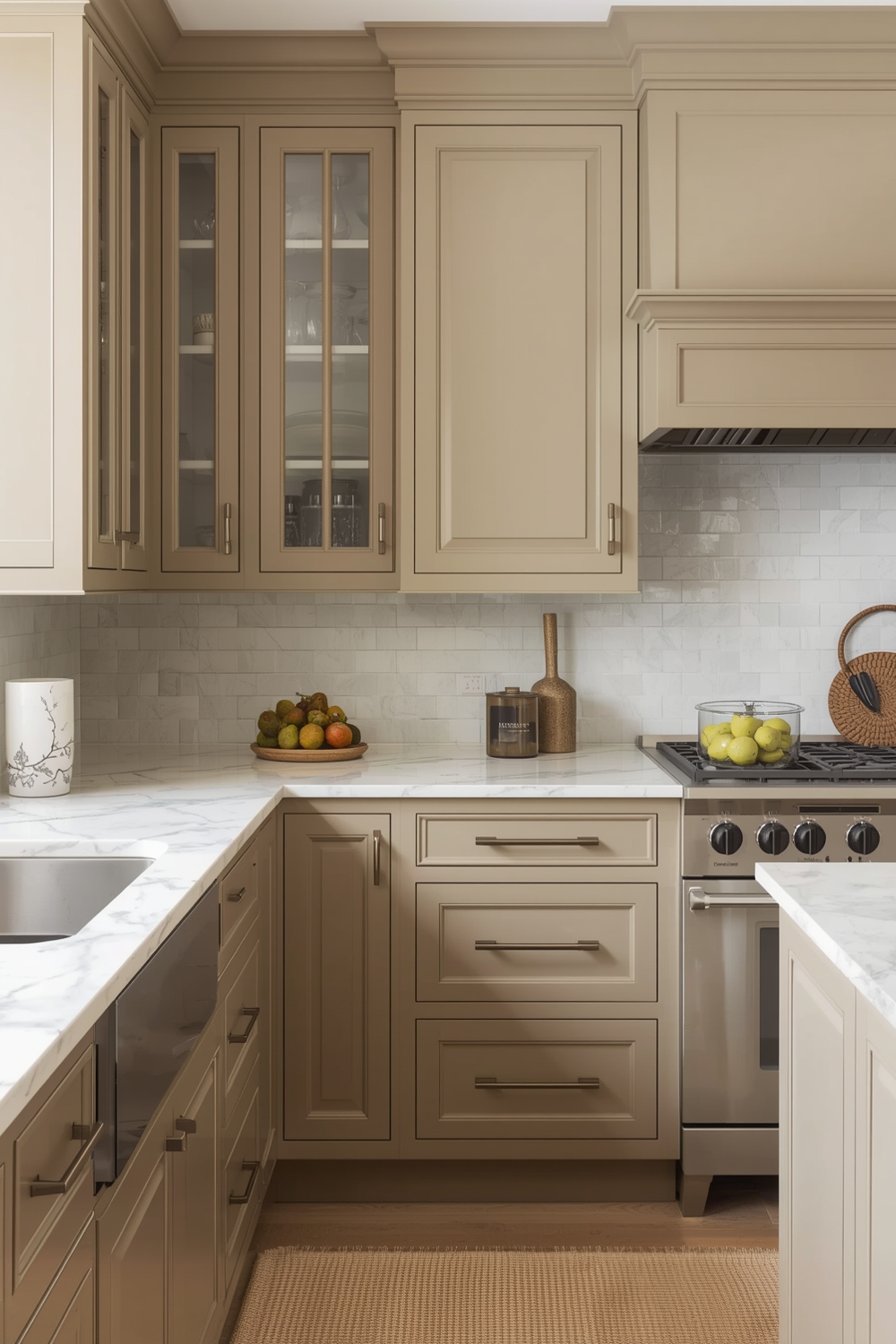 Earthy-Toned Beige Cabinets