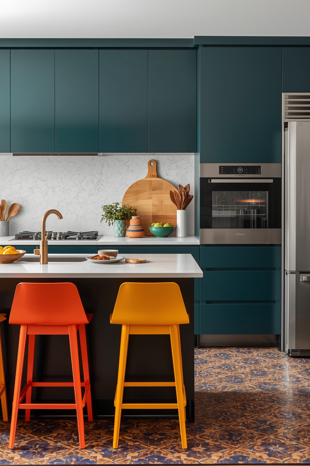 Energetic Two-Toned Kitchen Interiors