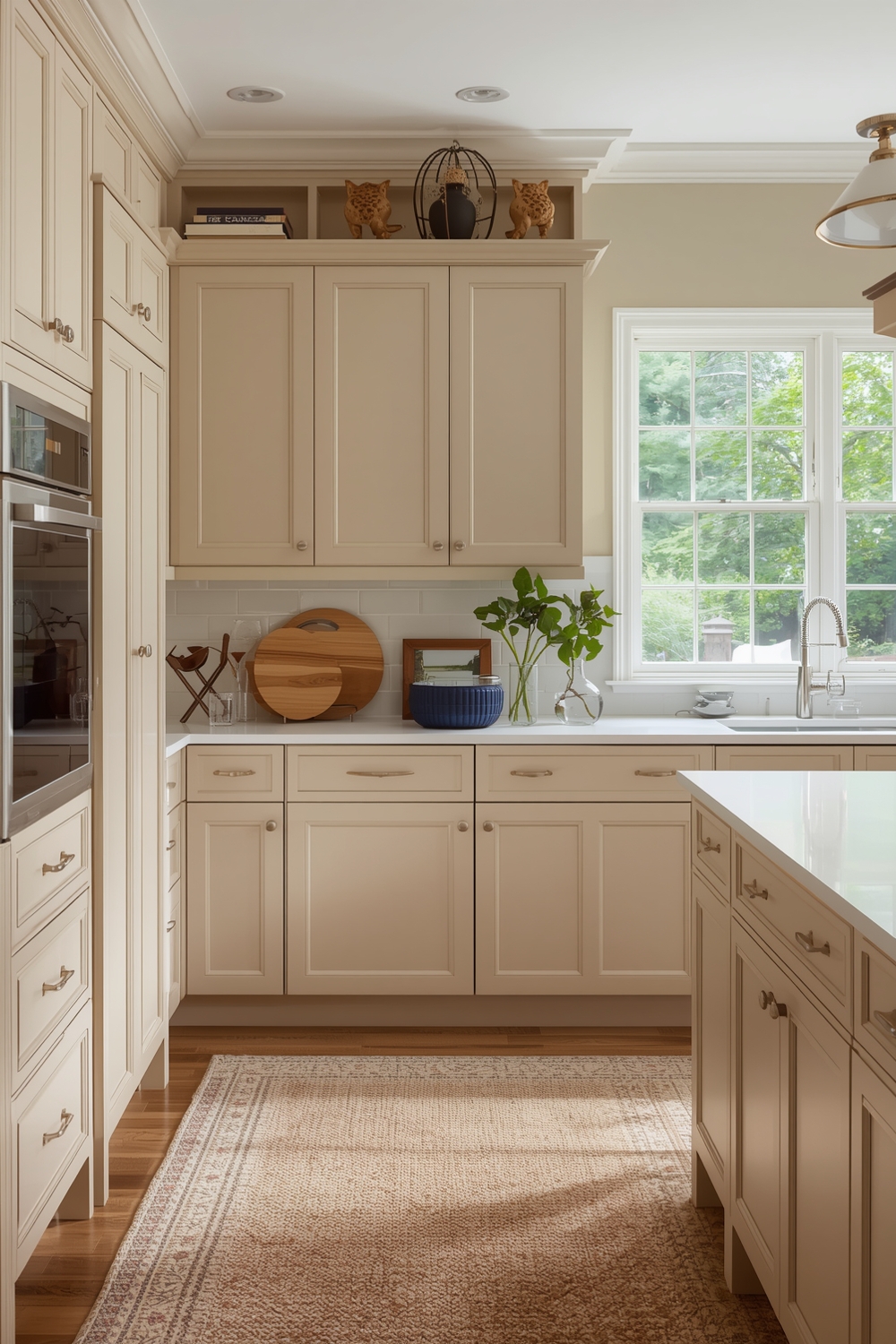 Great Room Beige Kitchen Cabinets