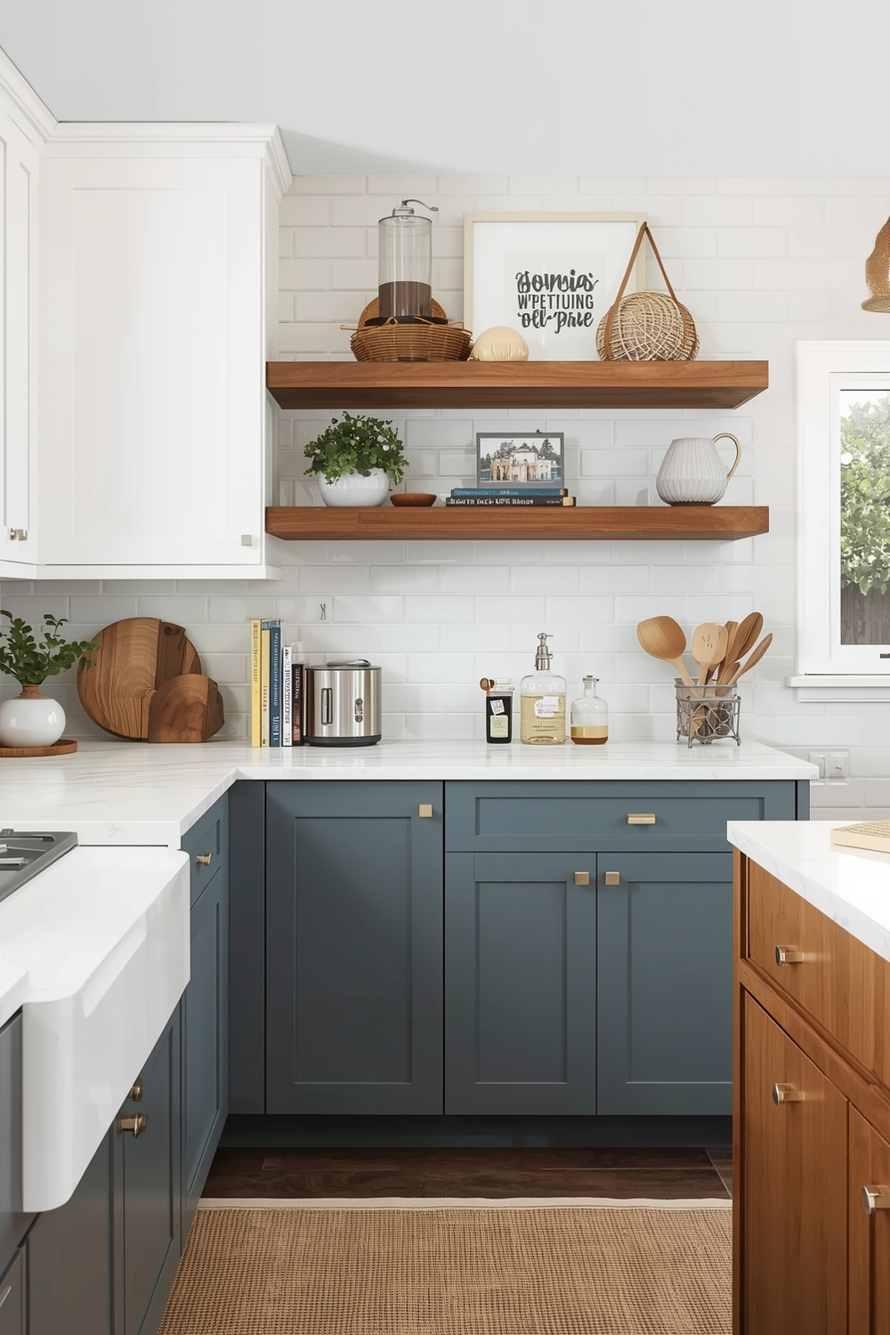 Hard-Wearing Two-Toned Kitchen Cabinets