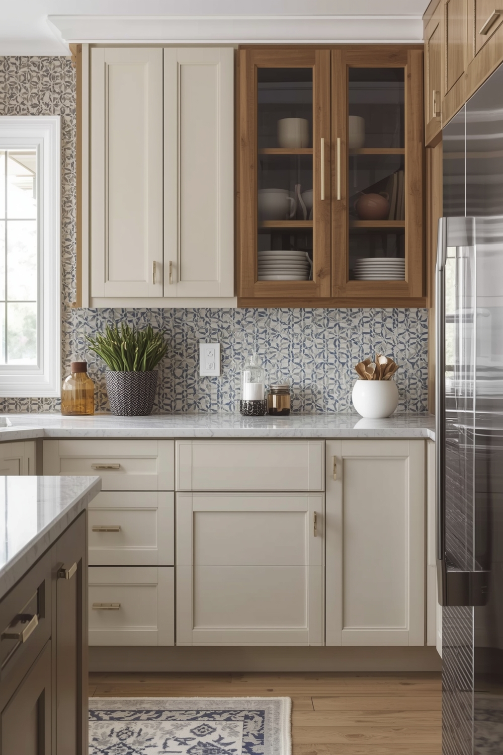 Hardworking Two-Toned Kitchen Cabinets