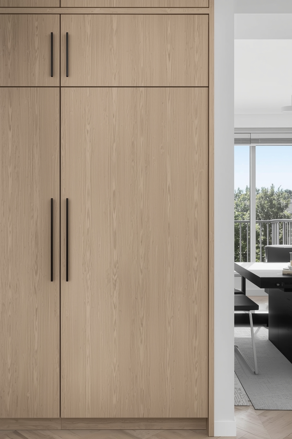 High-Gloss White Oak Cabinet Finishes