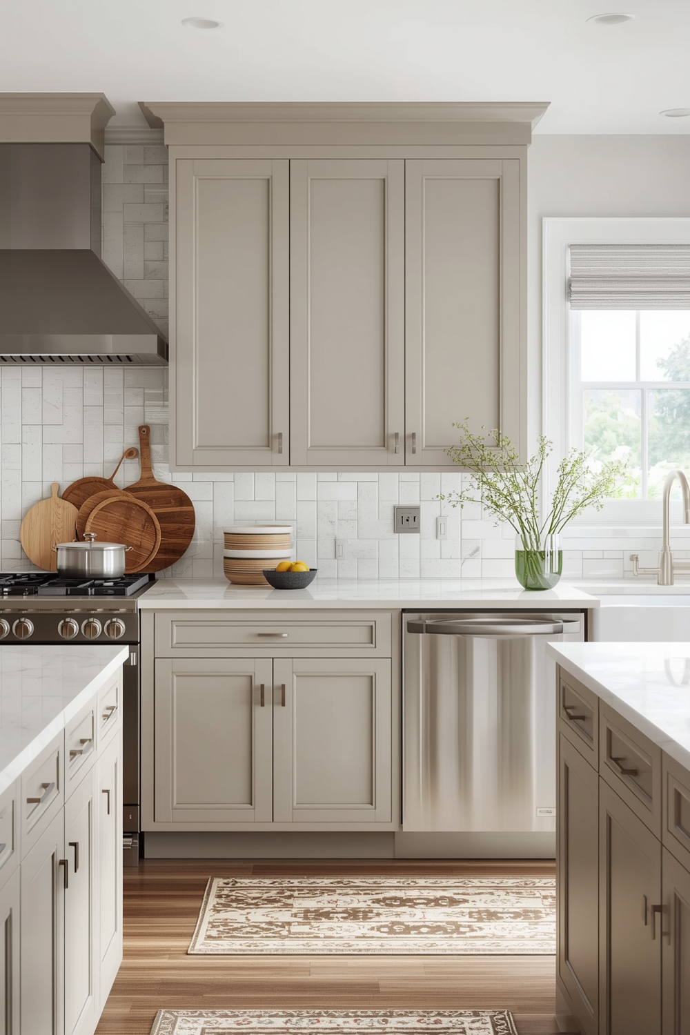 Modern Farmhouse Beige Kitchen Cabinets