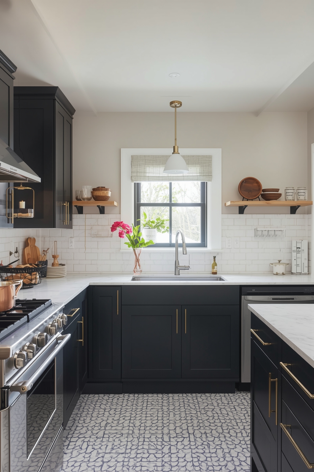 Practical Two-Toned Kitchen Blueprints