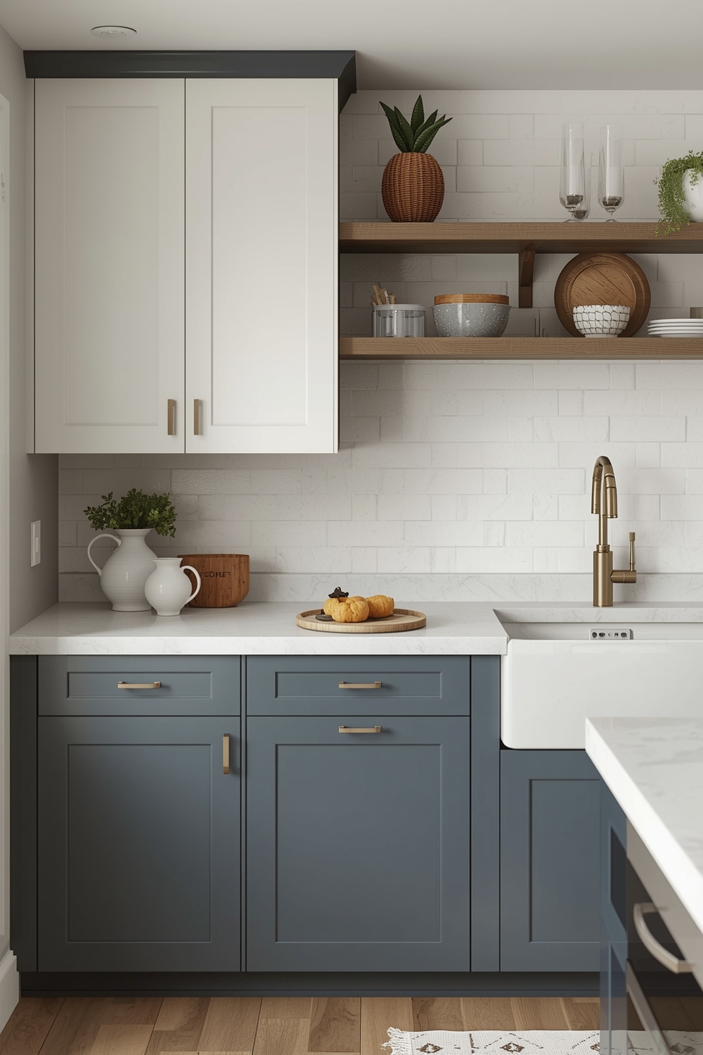 Simple Two-Toned Kitchen Cabinet Designs