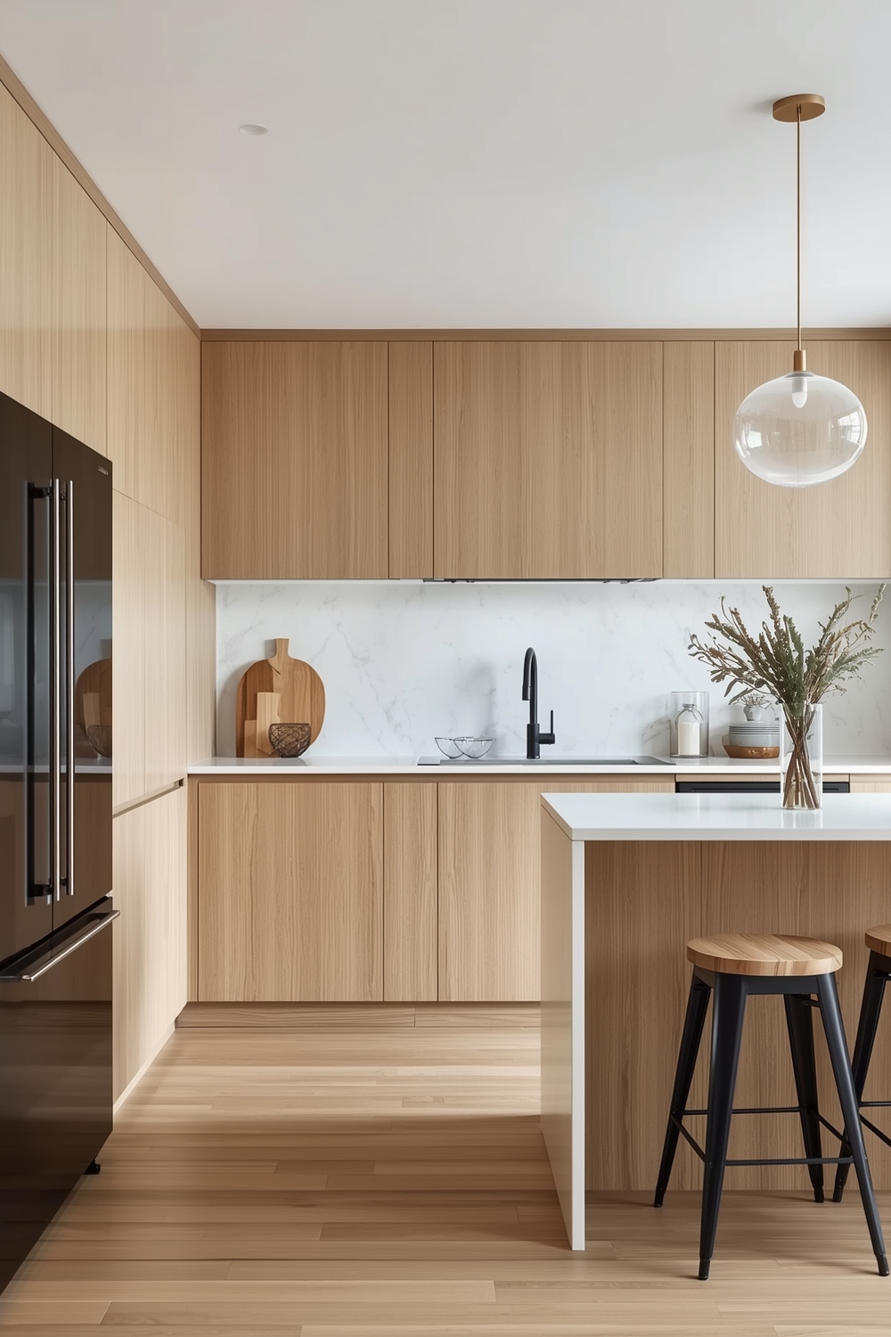 Sleek White Oak Kitchen Aesthetic