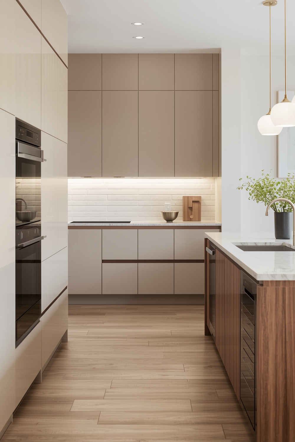 Streamlined Beige Kitchen Workflow Design