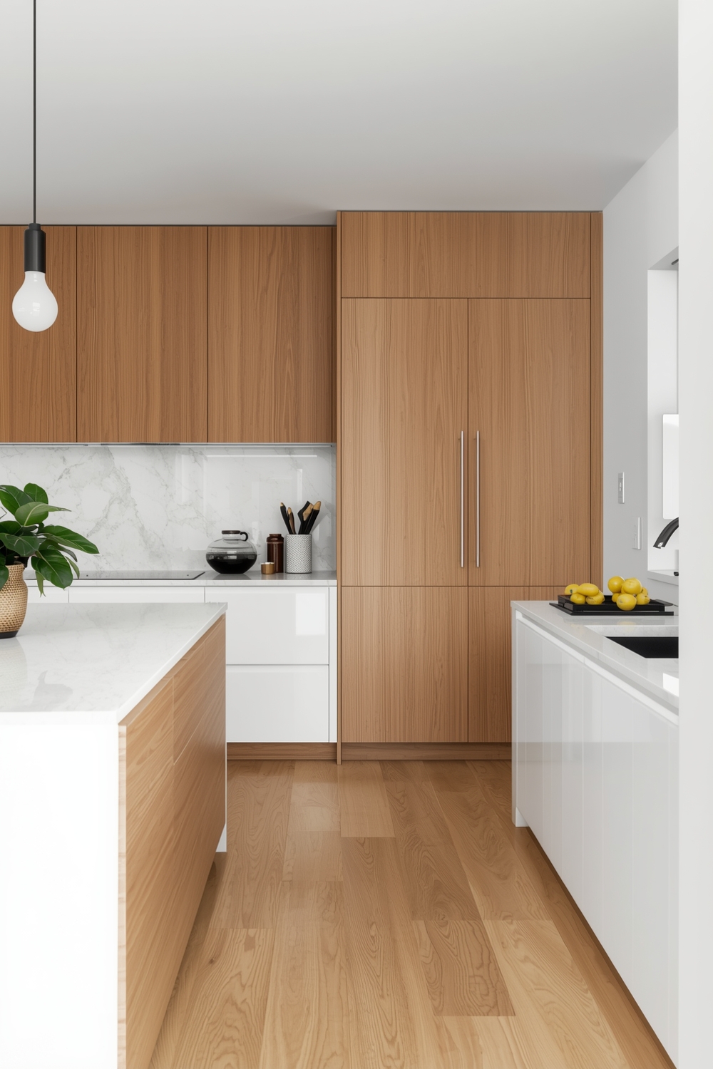 Streamlined White Oak Kitchen Designs