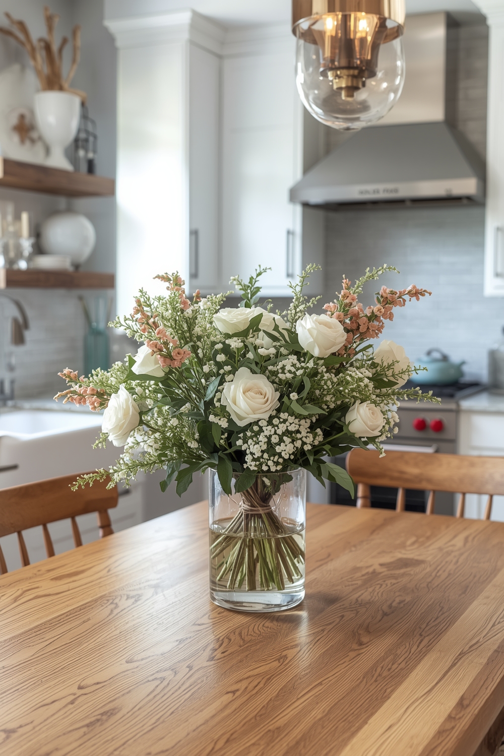 Sunny White Oak Kitchen Arrangement