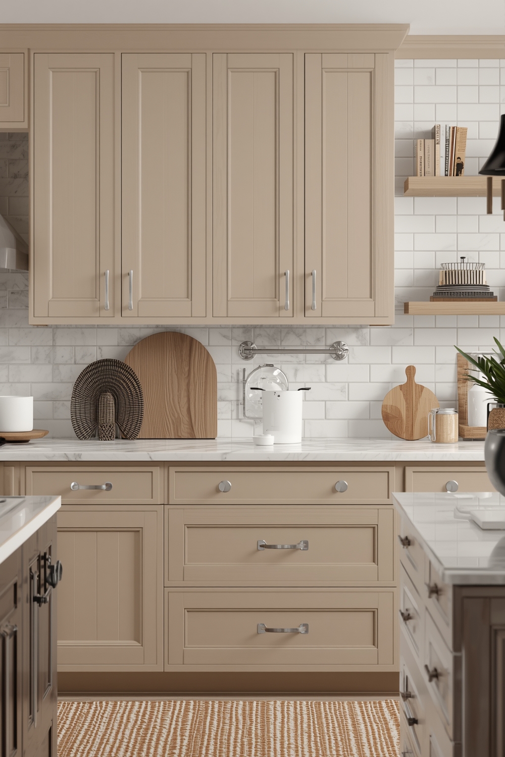 Textured Beige Kitchen Cabinet Finishes