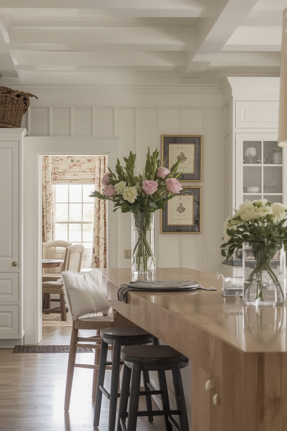 Traditional White Oak Kitchen Arrangement