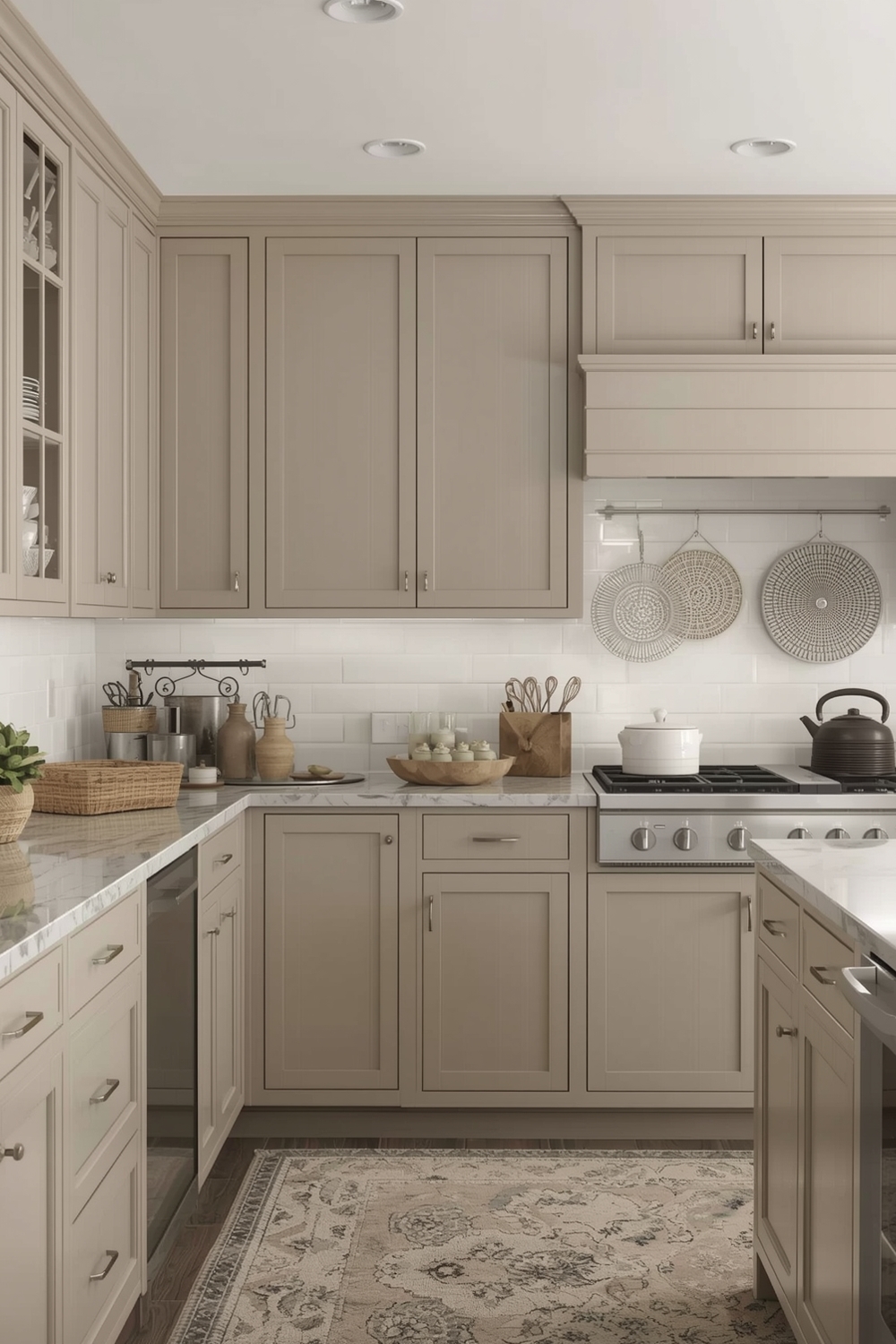 Transitional Beige Kitchen Cabinet Styles