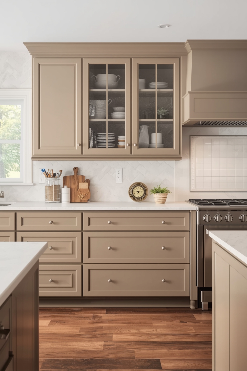 Trendy Beige Kitchen Cabinets