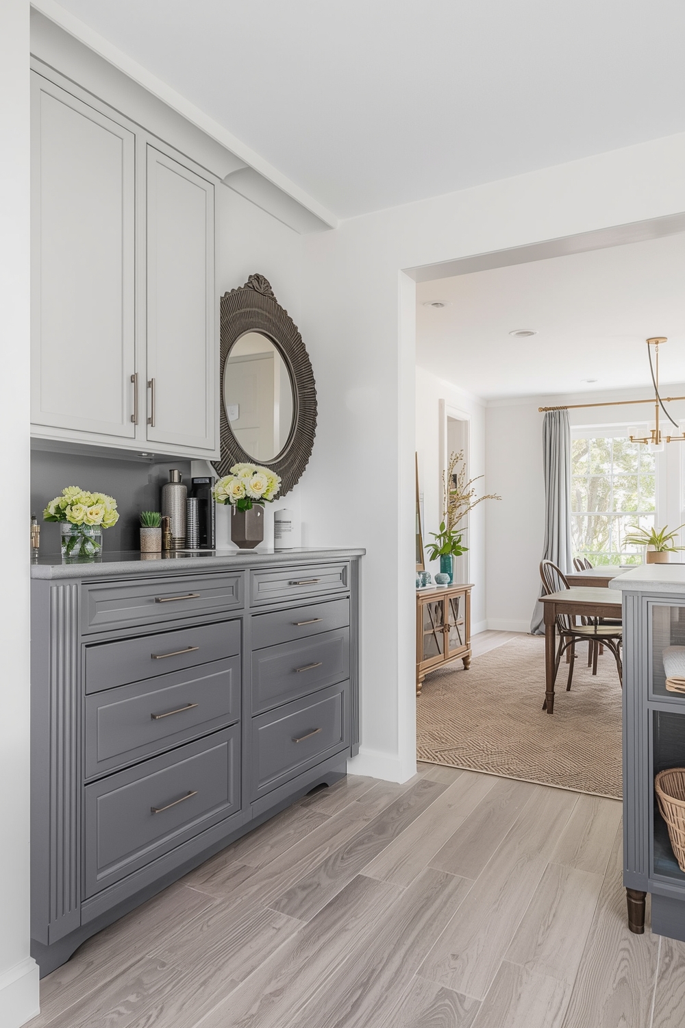 Two-Toned Cabinets for Combined Living Areas