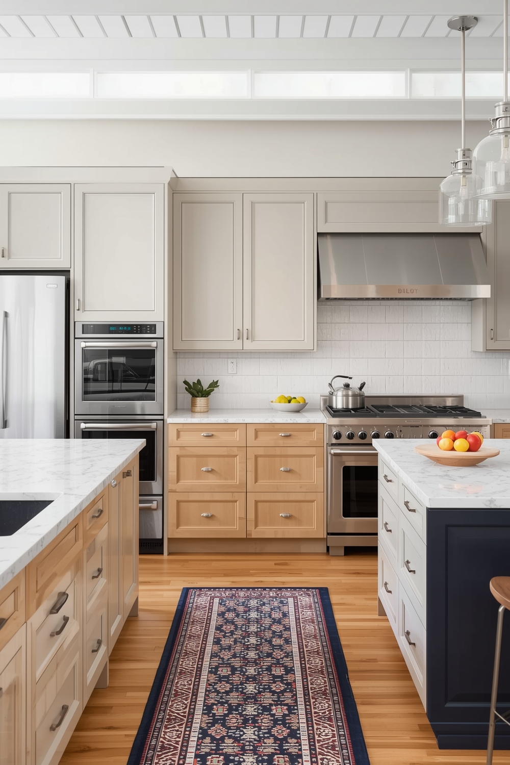 Two-Toned Cabinets for Sprawling Kitchens
