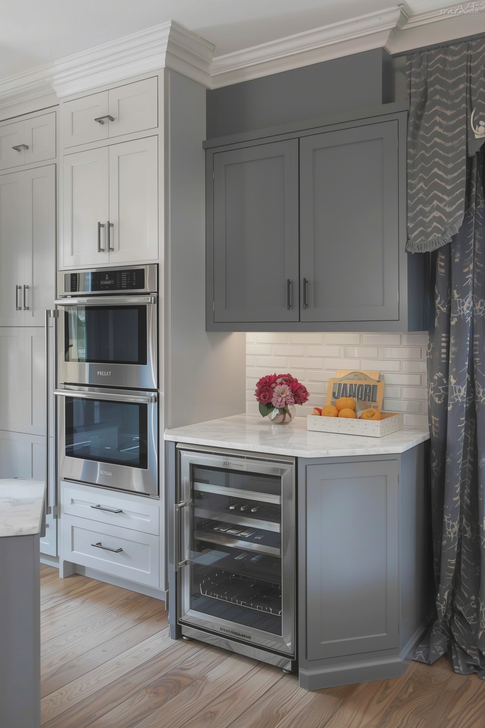 Two-Toned Cabinets with Appliance Integration Storage