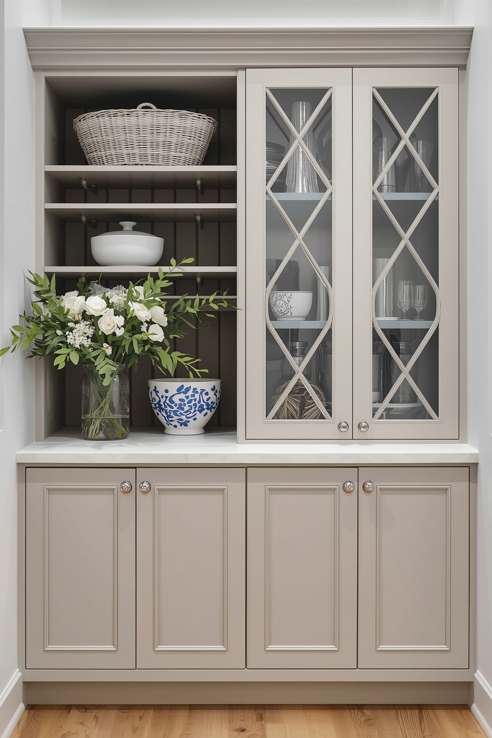 Two-Toned Cabinets with Chic Organizer Features