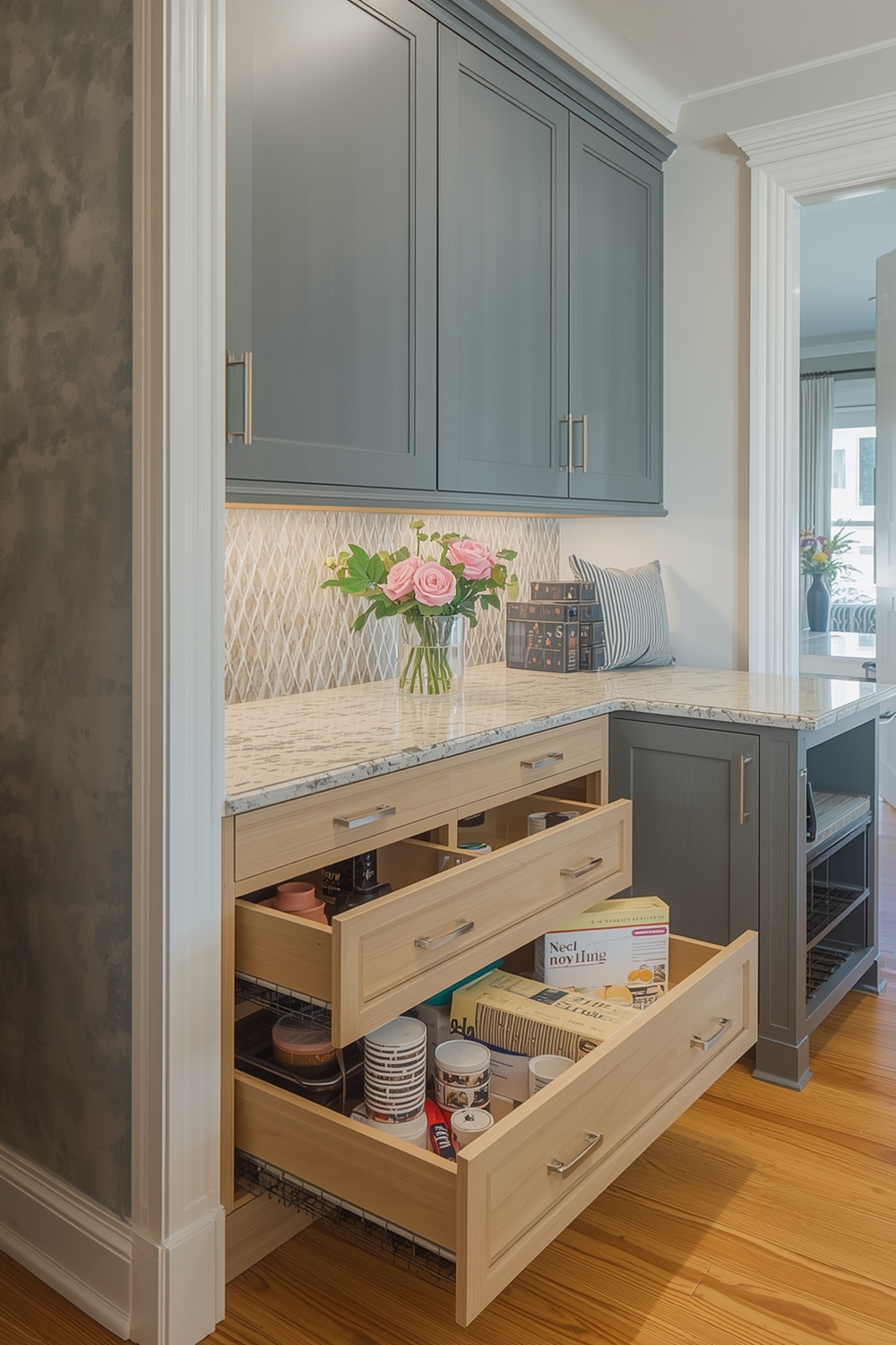 Two-Toned Cabinets with Custom Organizer Pull-Outs