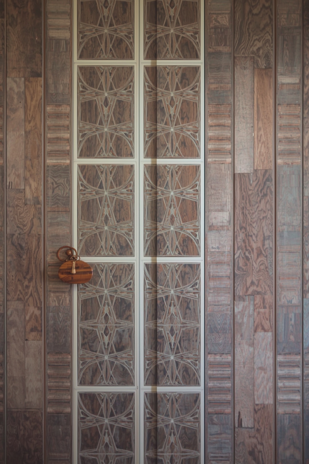 Two-Toned Cabinets with Geometric Handle Designs