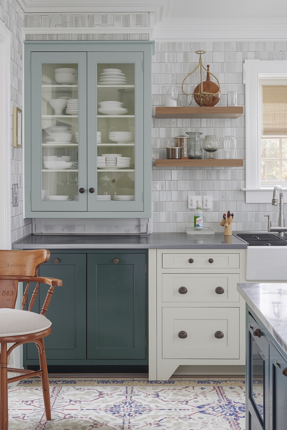 Two-Toned Cabinets with Zinc Countertops