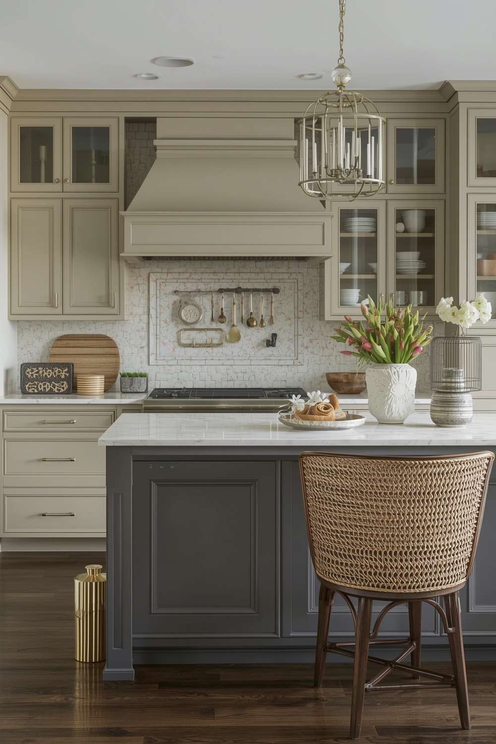 Two-Toned Cabinets with a Social Island