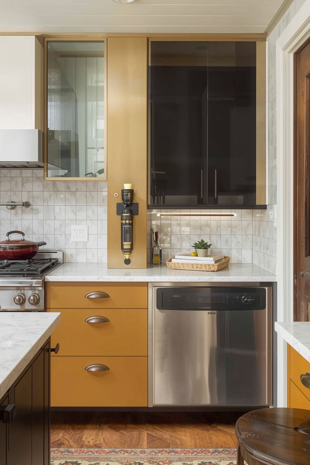 Two-Toned Kitchen Cabinet Artistic Element Ideas