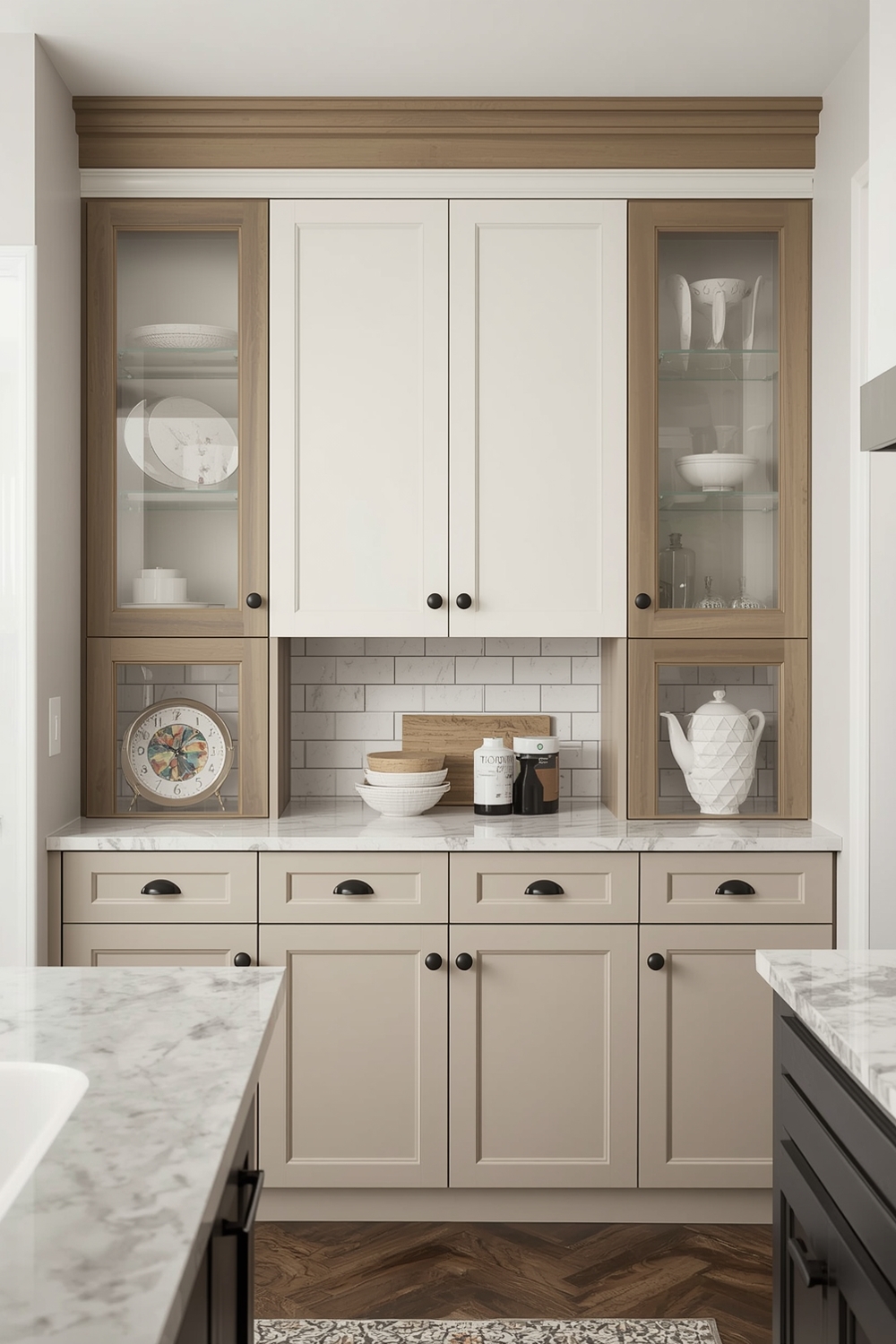 Two-Toned Kitchen Cabinet Focal Point Concepts