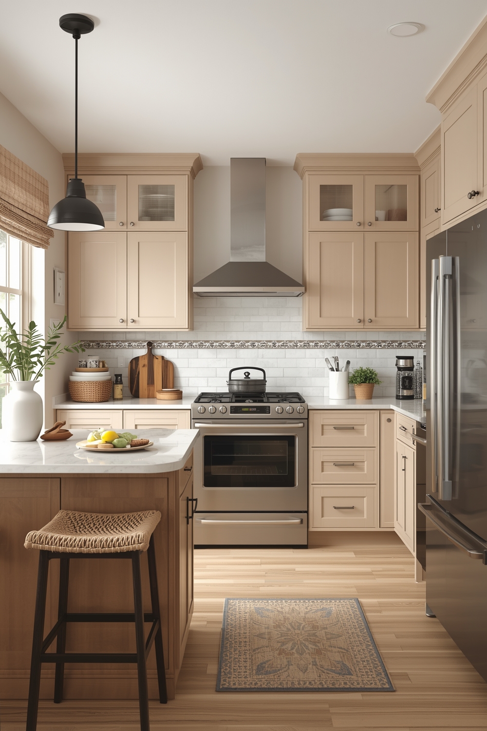 Ultra-Functional Beige Kitchen Cabinets