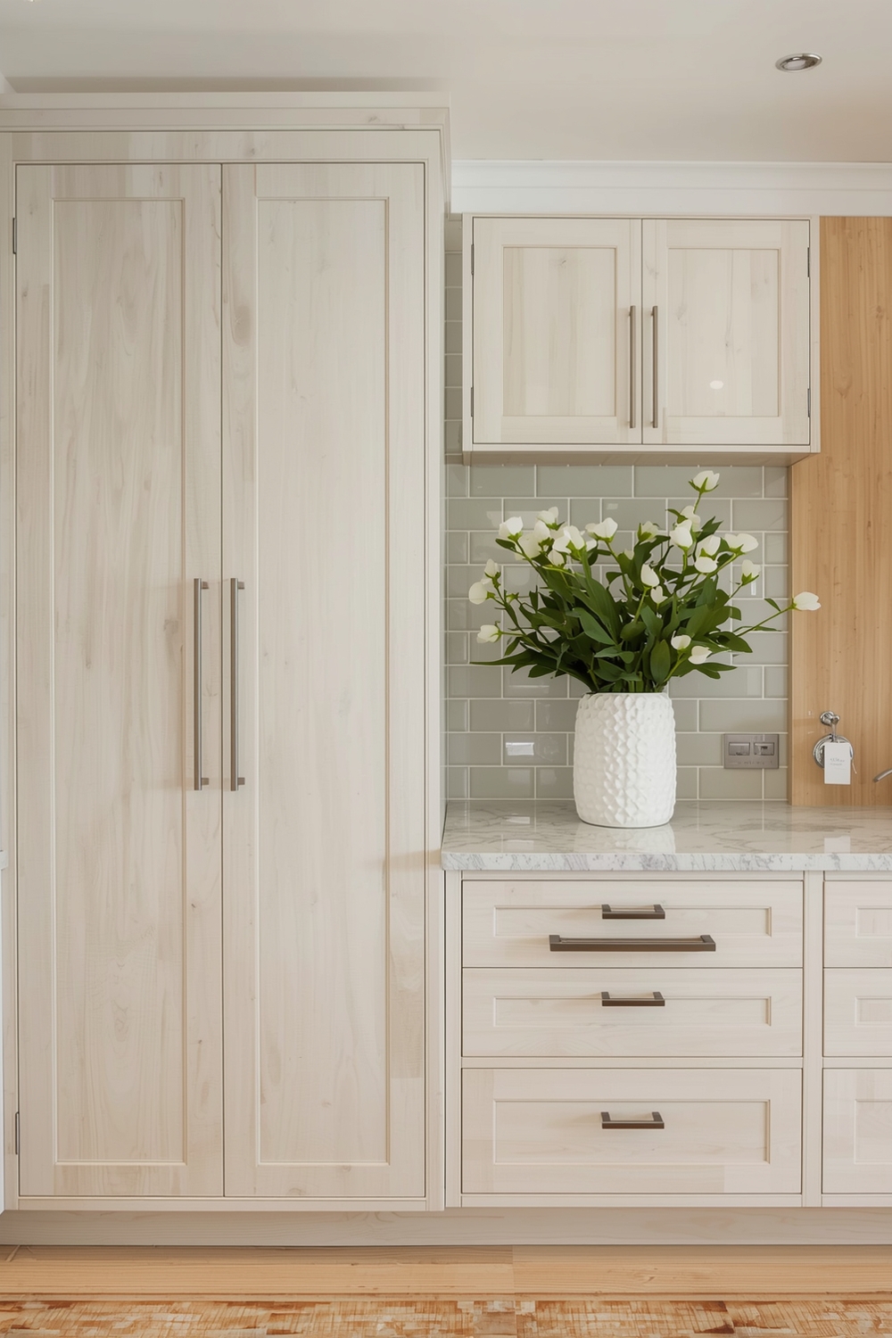 White Oak Cabinets with Subtle Hardware