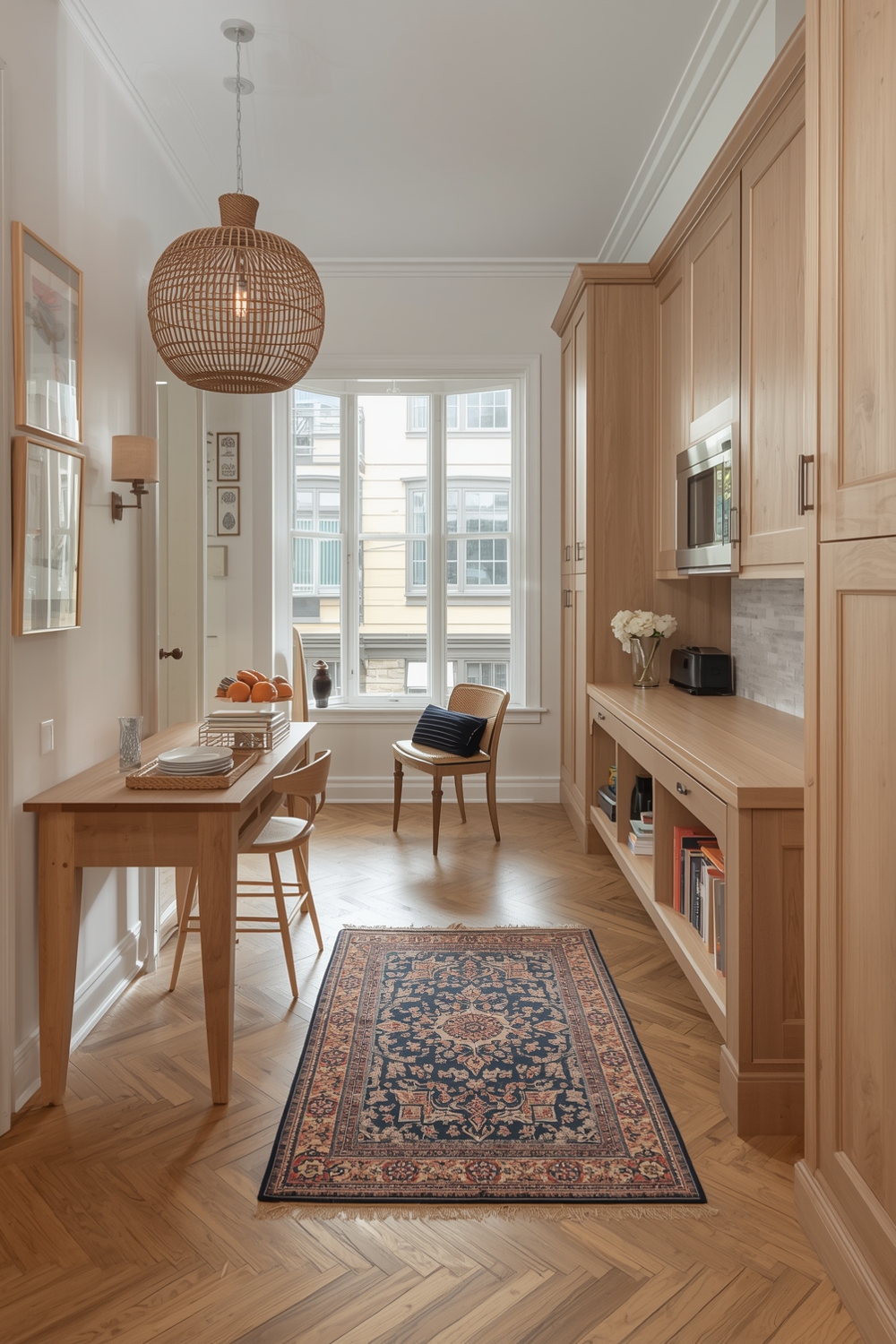 White Oak Kitchen Galley-Style Layout