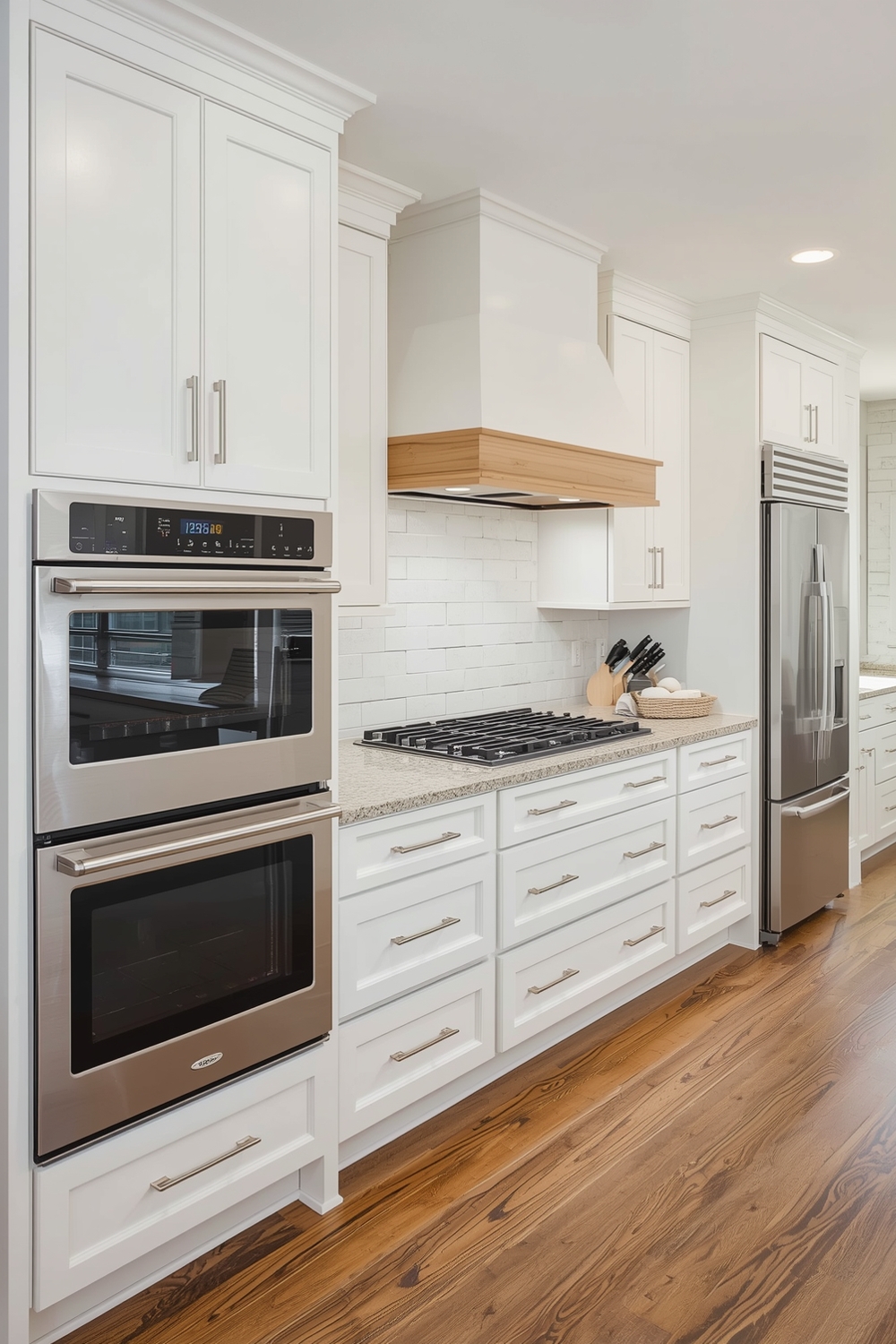 White Oak Kitchen with Built-In Appliances