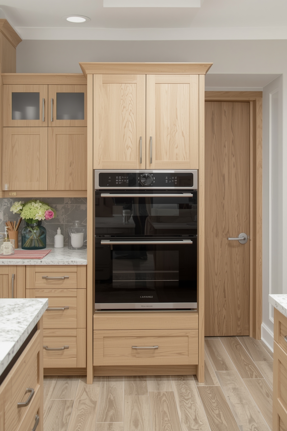 White Oak Kitchen with Hidden Appliance Garage