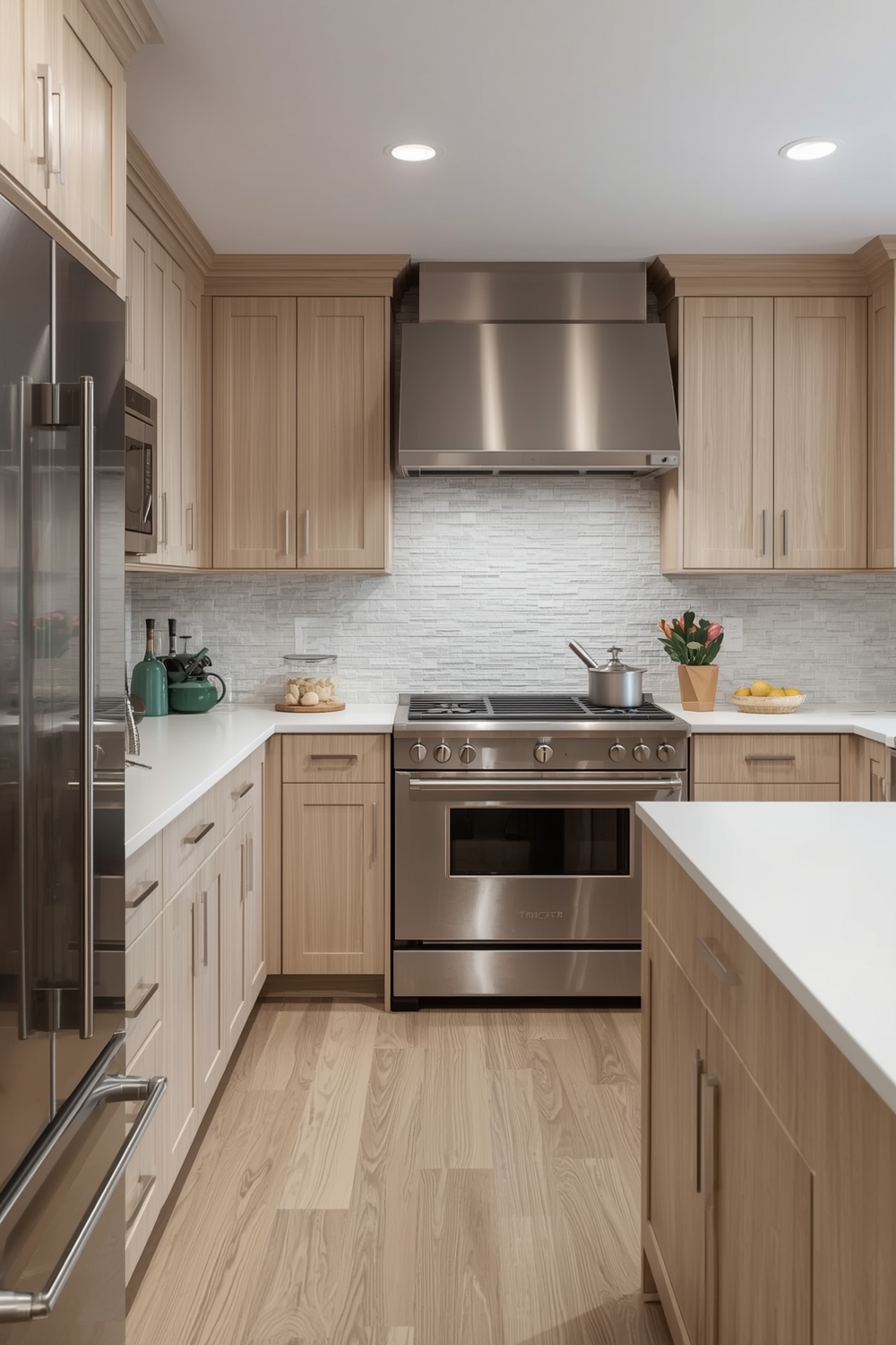 White Oak Kitchen with Professional-Grade Appliances