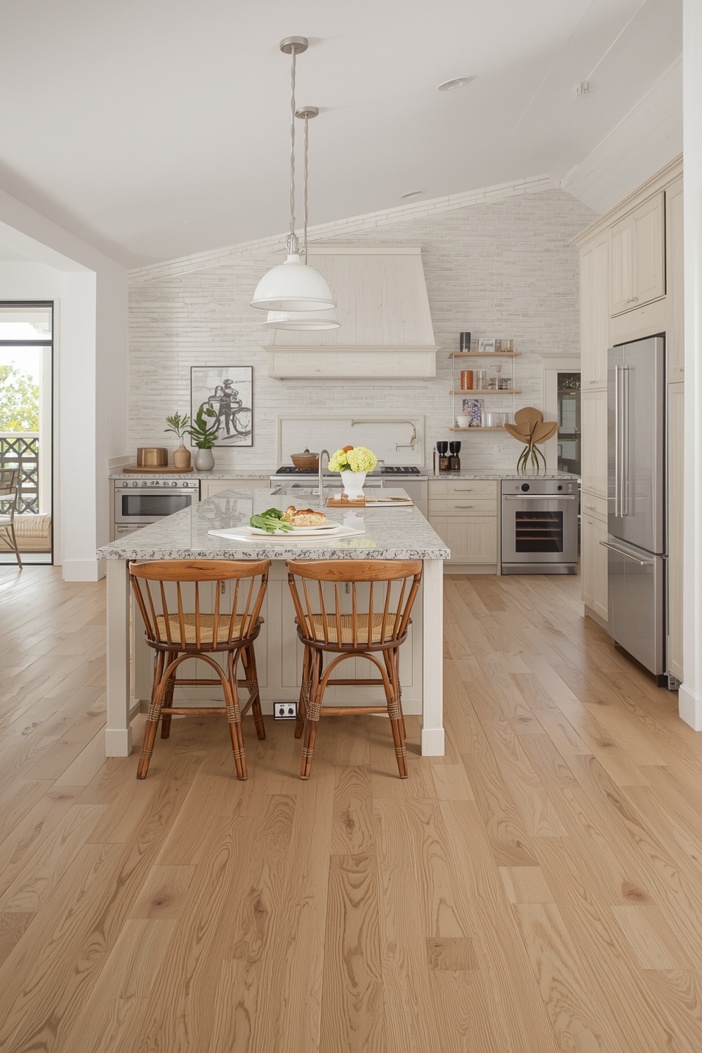 White Oak Kitchen with Wide-Plank Flooring