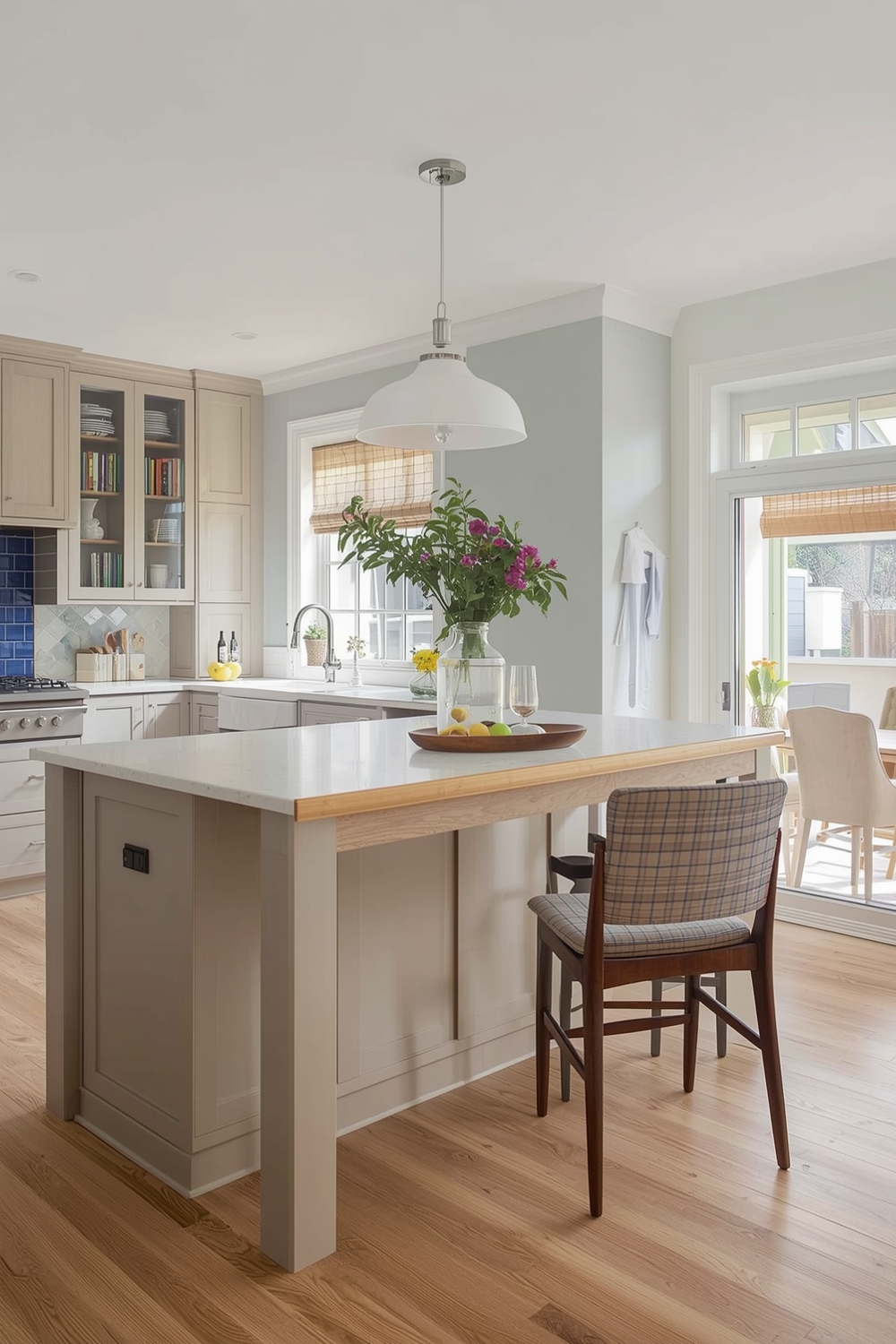 White Oak Kitchen with a Casual Eating Counter