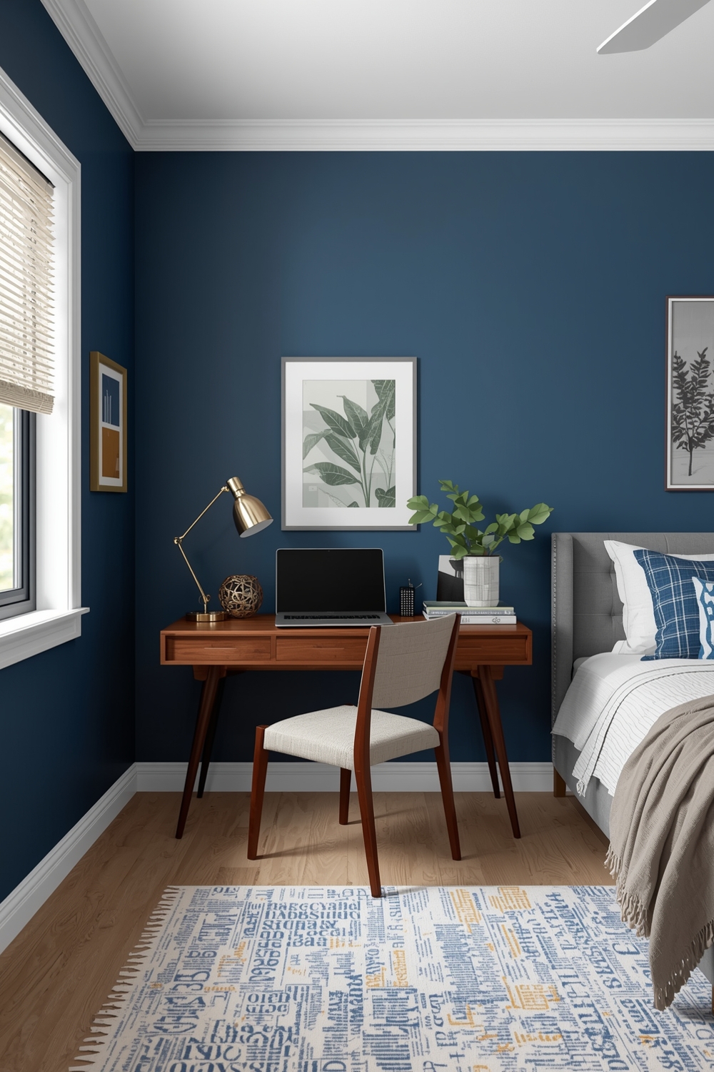 Blue Bedroom Workspace Layout Examples