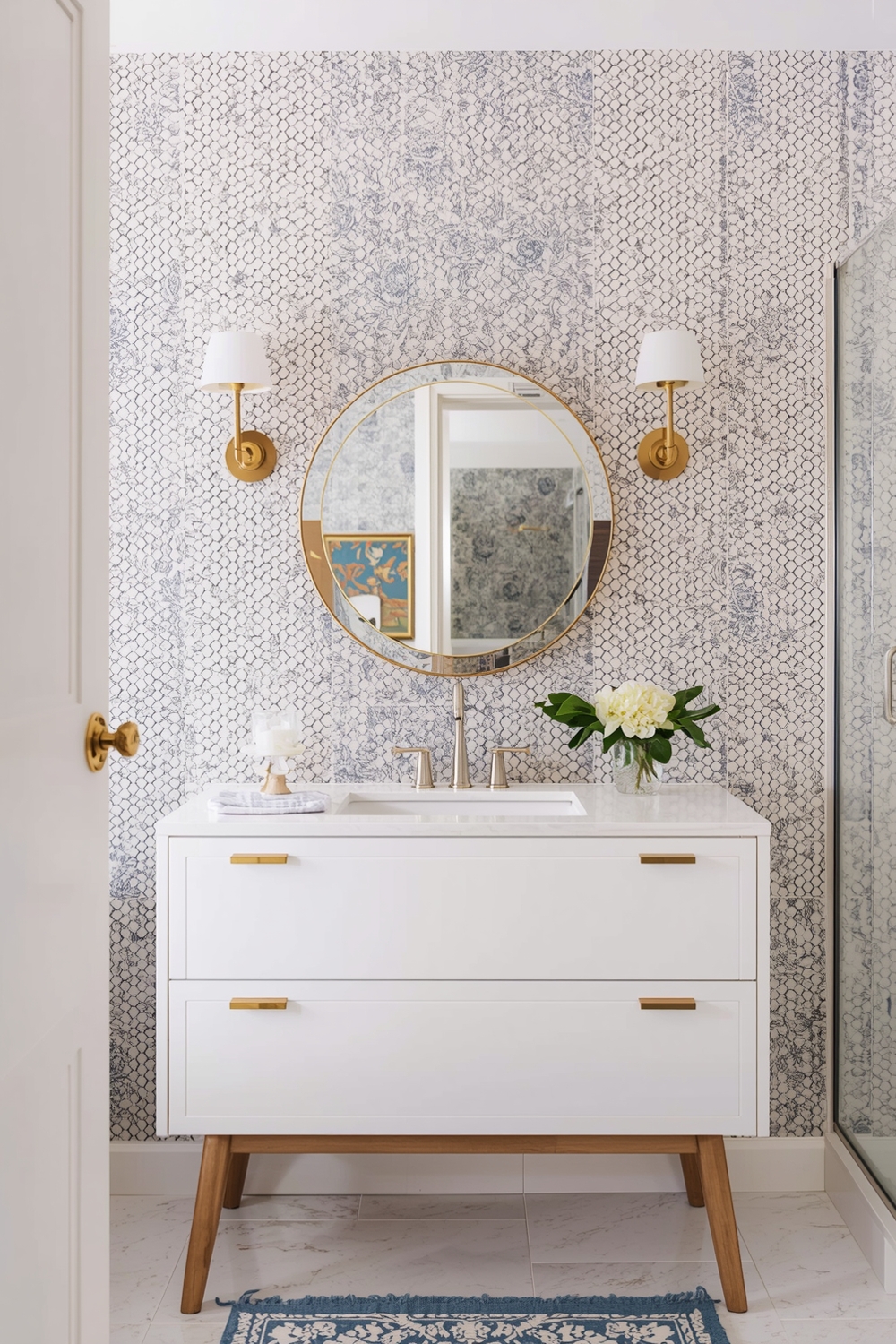 Bright Bathroom Mirror Layout Examples