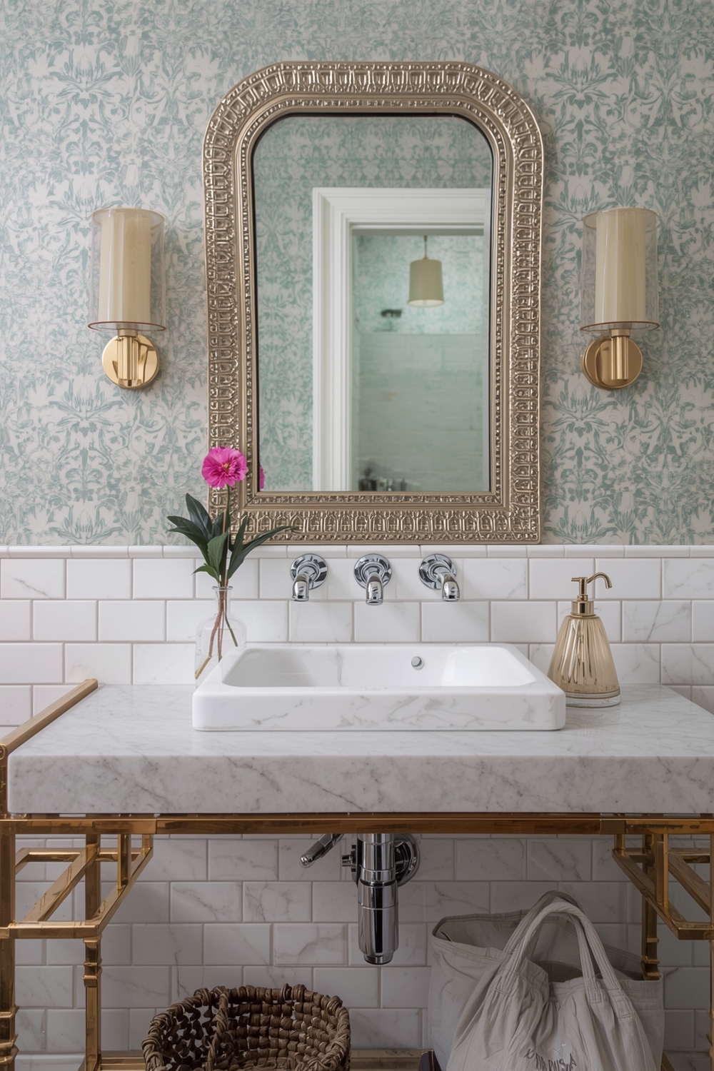 Bright Bathroom Mirror Layout Inspirations