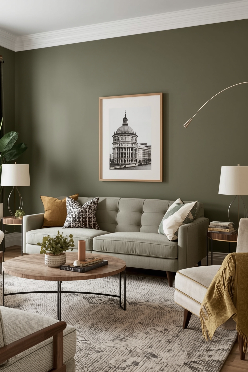 Bright Olive Green Living Room Layout Inspirations