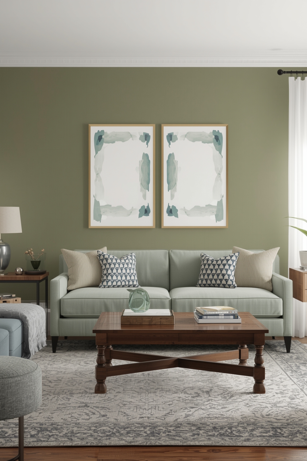 Bright Sage Green Living Room Layout Examples