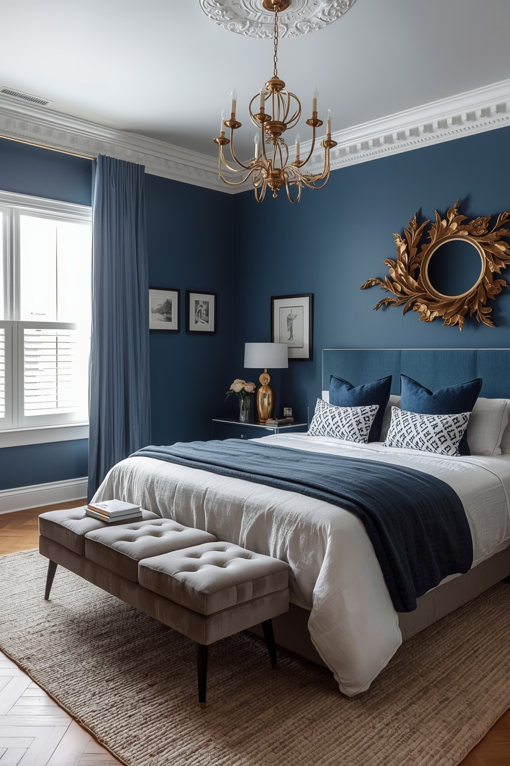 Chic Blue Bedroom Layout Examples