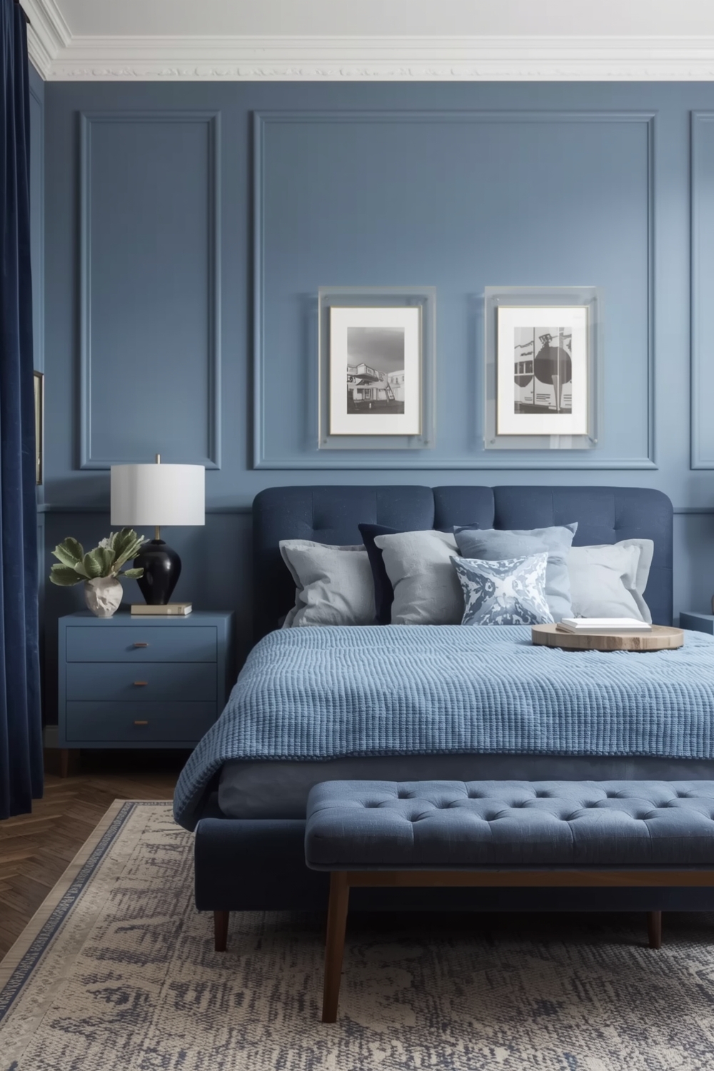 Chic Blue Bedroom Layout Examples
