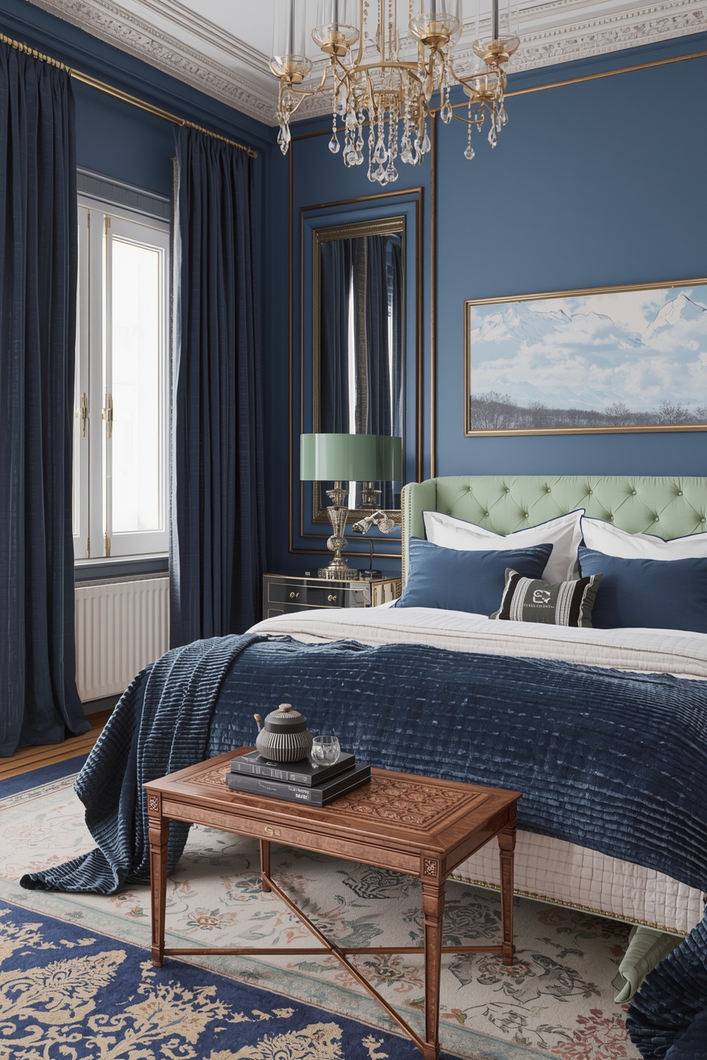 Chic Blue Bedroom Layout Inspirations