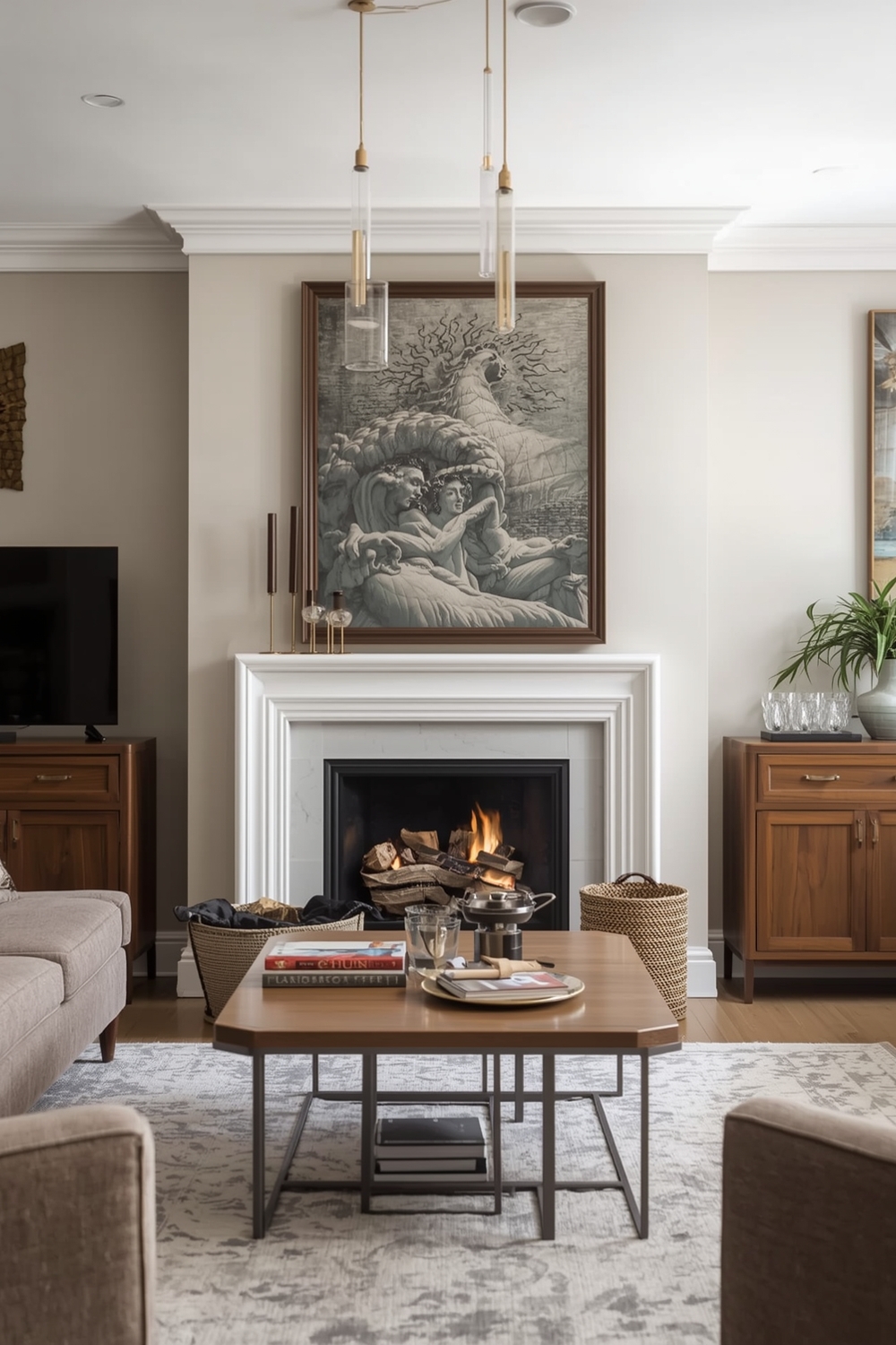 Chic Fireplace Layout Examples