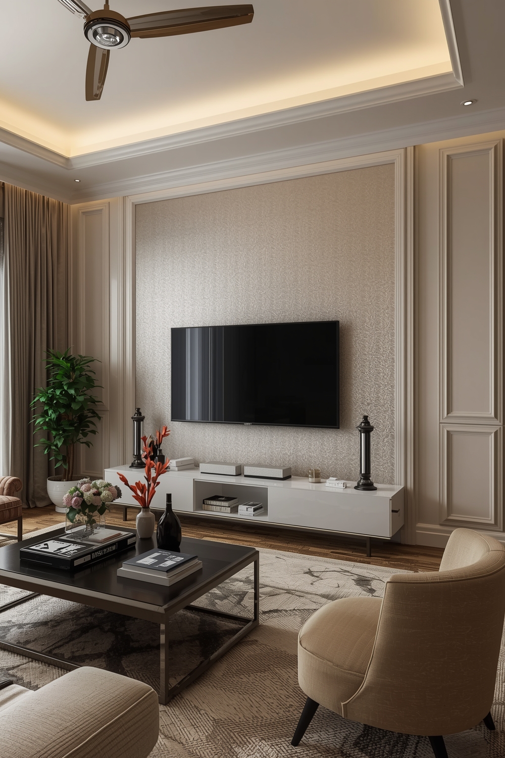 Chic Living Room TV Wall Design Galleries