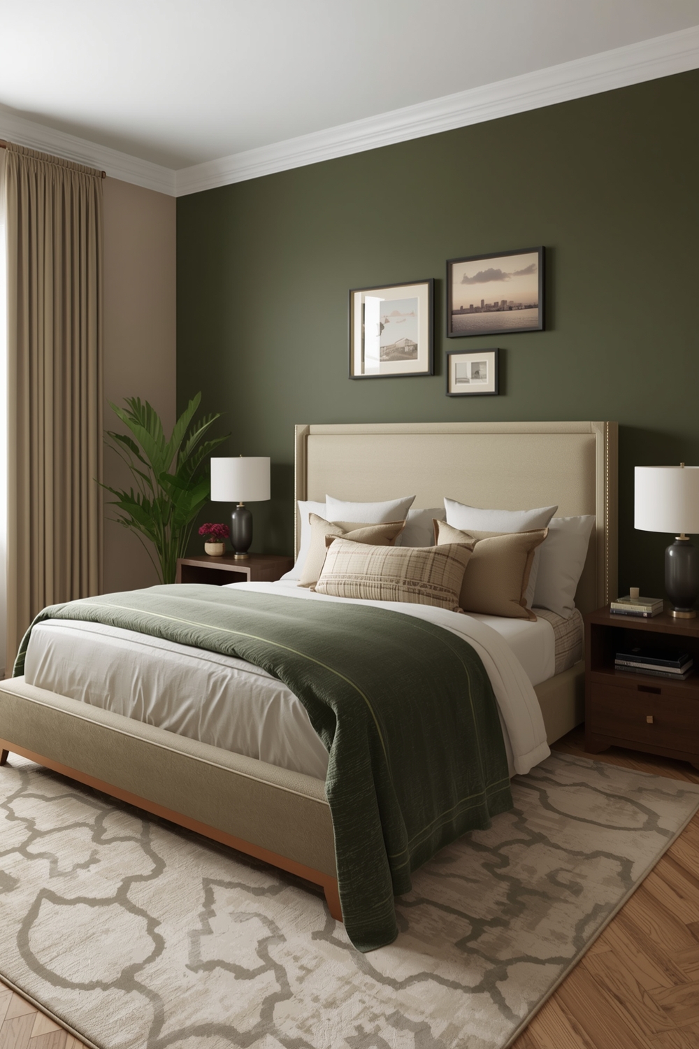 Chic Olive Green Bedroom Idea Boards